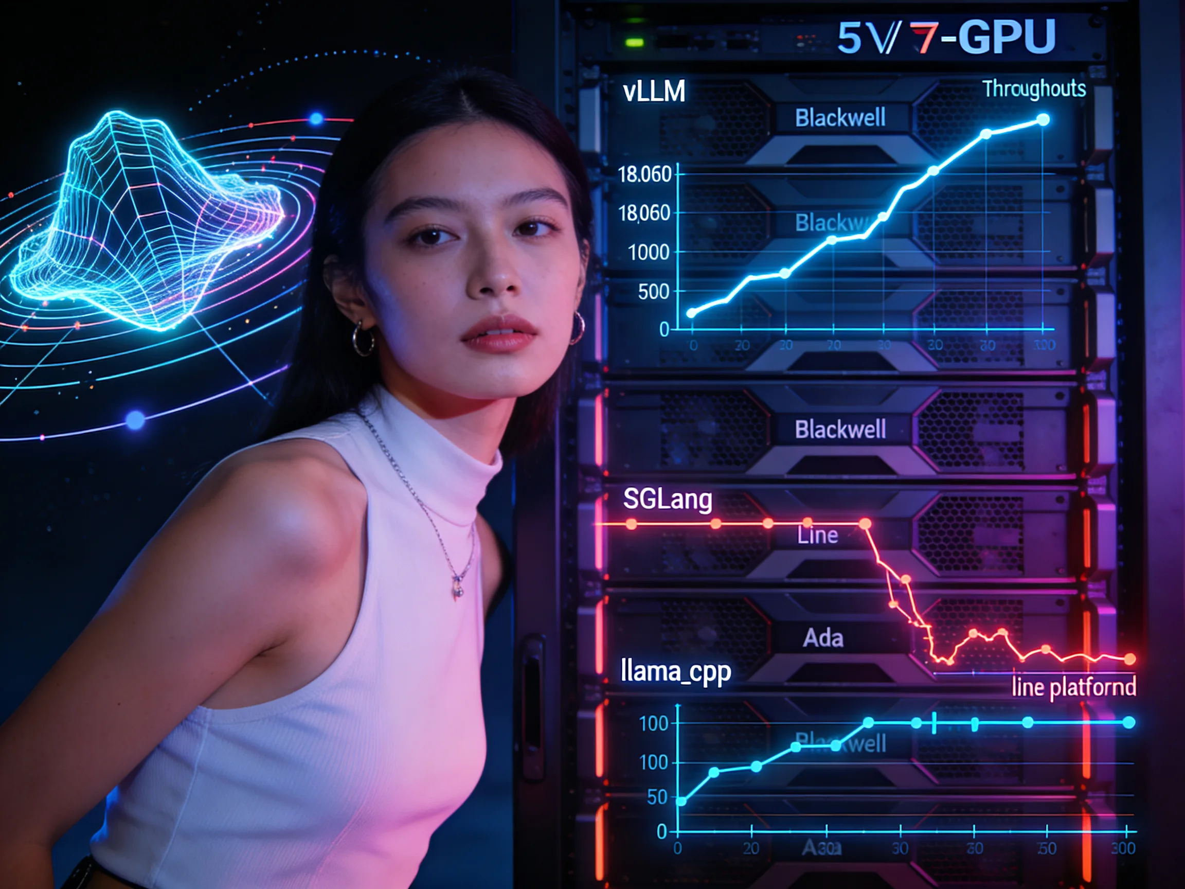 vLLM dominates mixed-GPU long-context prefill; SGLang crashes on Ada, llama.cpp 4–6× slower