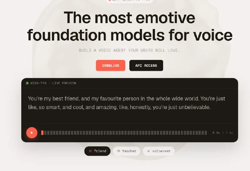 MisoTTS 8B clones voices in 110ms with 10-second audio samples