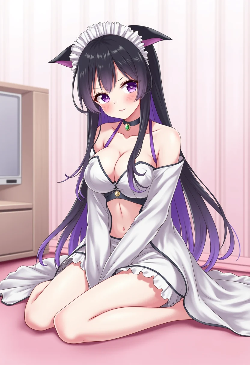 1girl-black-hair-purple-hair-two-85c17a on FLUX.1 [dev]