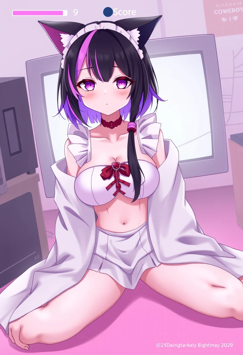 1girl-black-hair-purple-hair-two-85c17a on FLUX.1 [schnell]