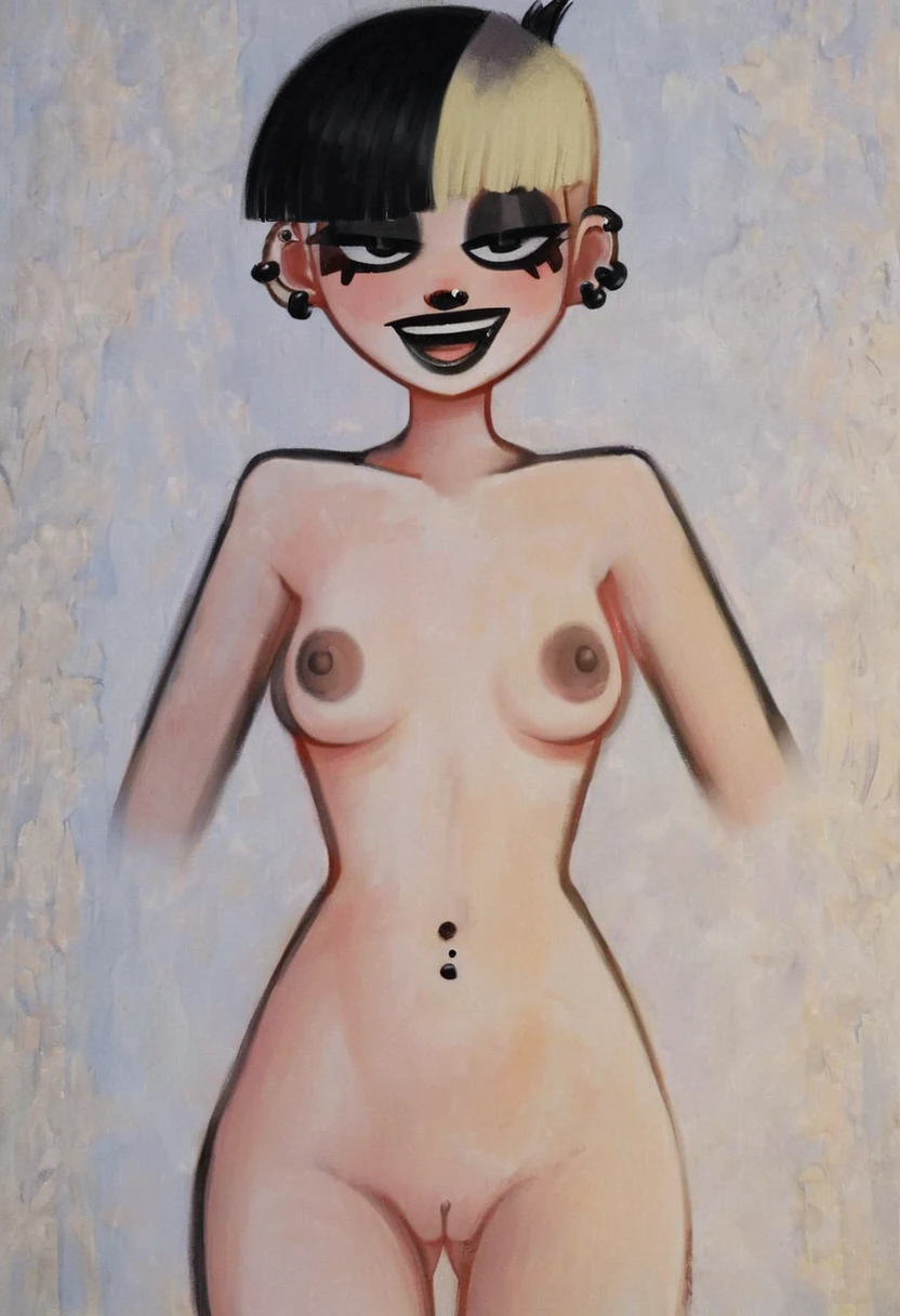 1girl-oil-painting-nude-goth-girl-efff24 on Pony Diffusion XL