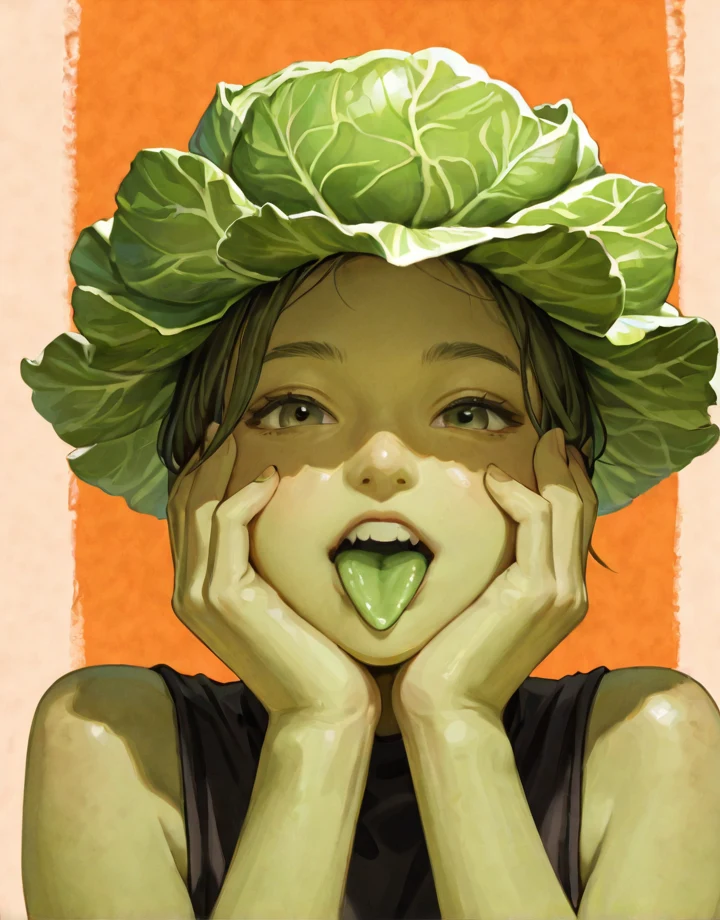 1girl-solo-cabbage-head-hands-own-b3619b on Nova Anime XL