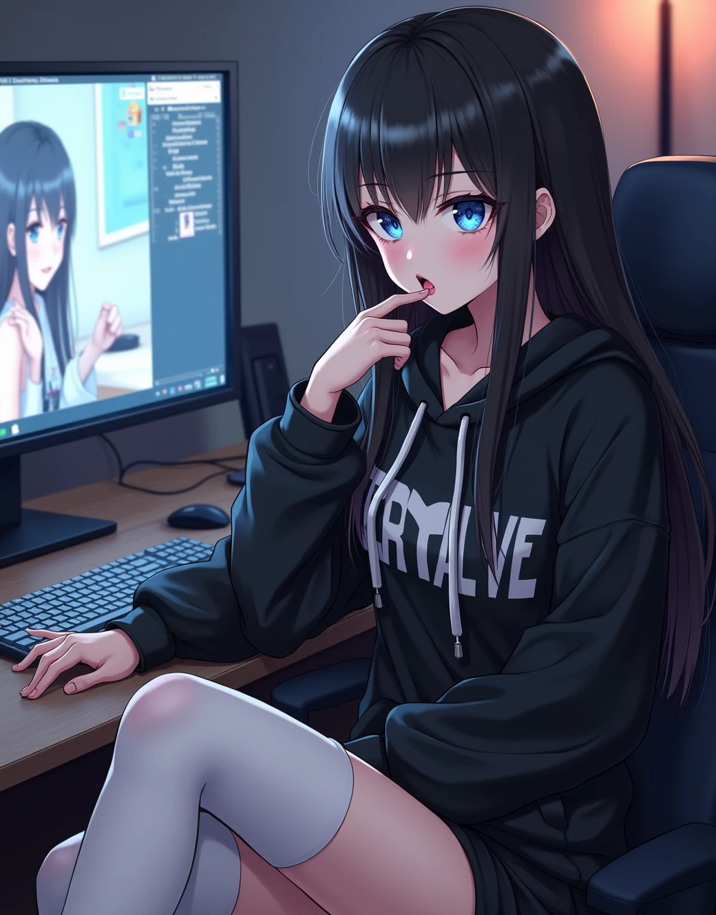 1girl-tgirl-light-makeup-long-black-a5a152 on FLUX.1 [dev]