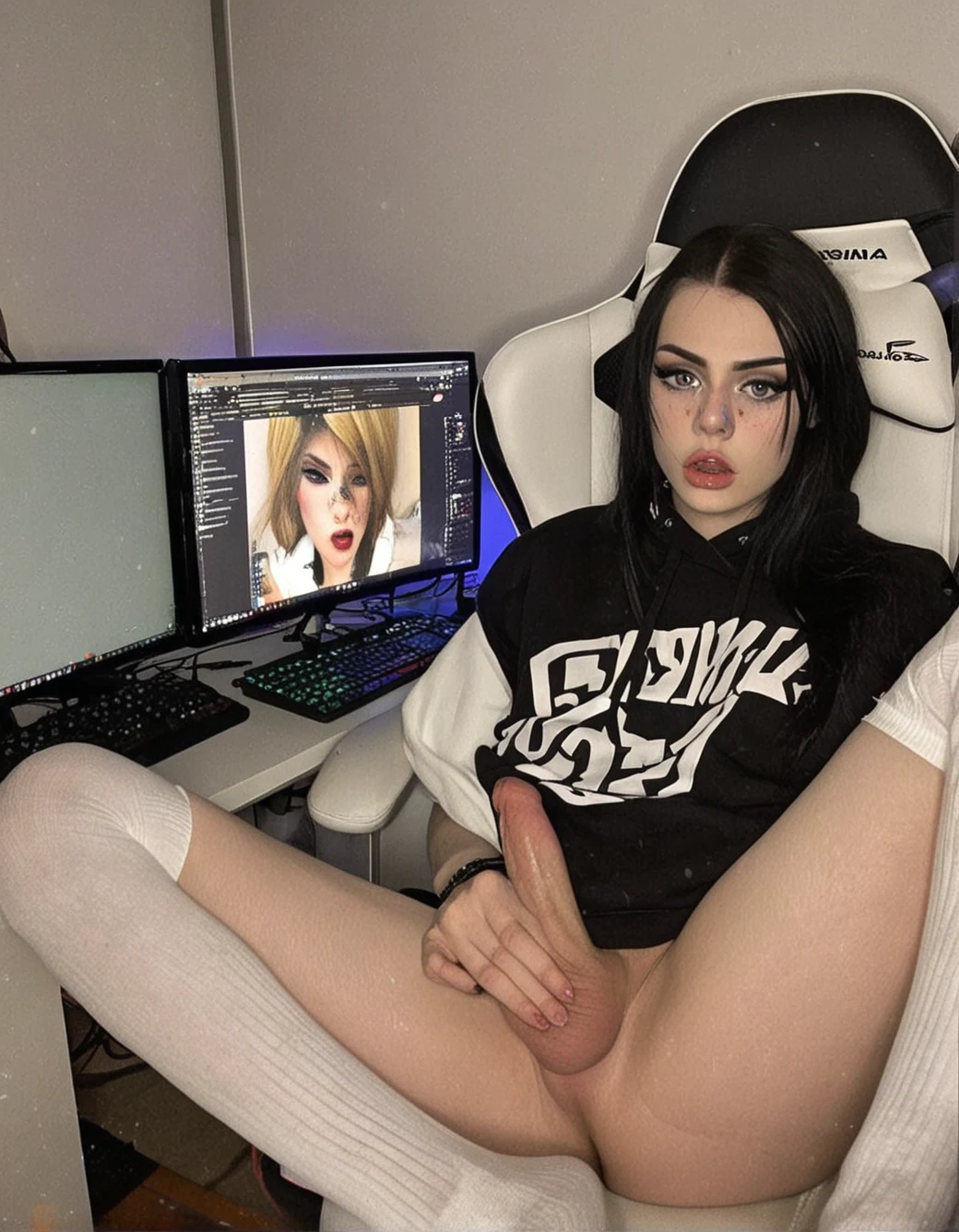 1girl-tgirl-light-makeup-long-black-a5a152 on LUSTIFY! [SDXL NSFW checkpoint]