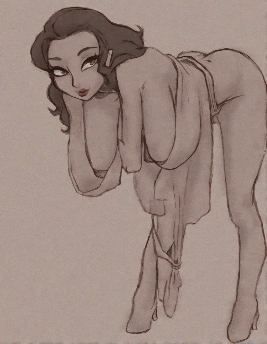 beautiful-face-downblouse-huge-natural-hanging-e55f2d on Pony Diffusion XL