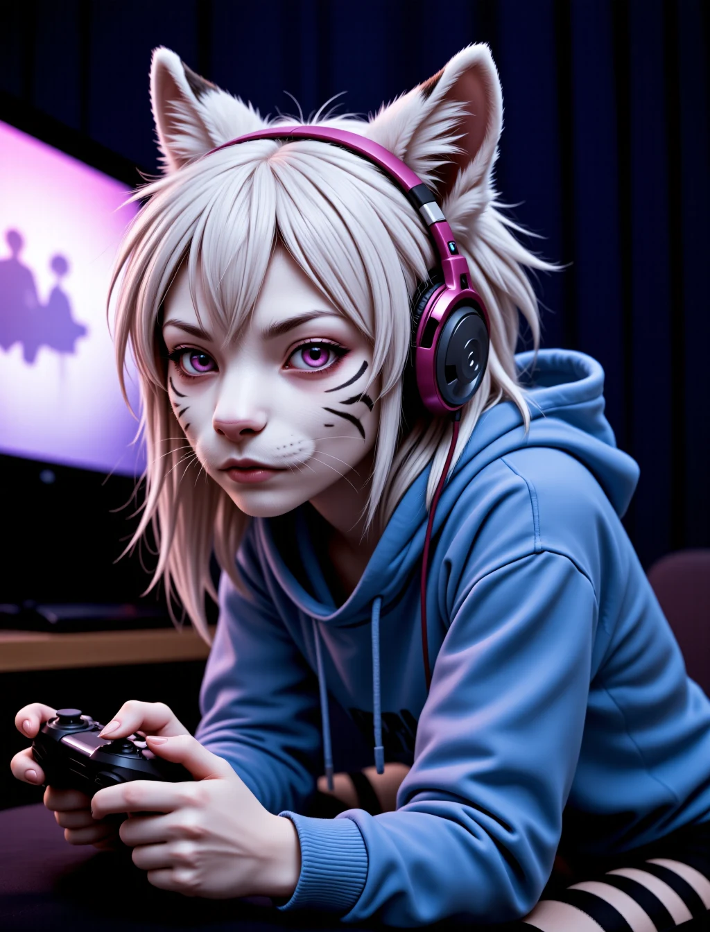 cutesy-1girl-hannah-furry-female-white-8f1502 on FenrisXL + Flux