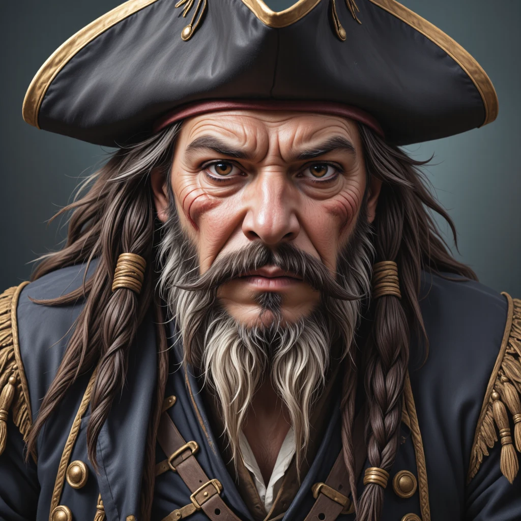 detailed-photorealistic-image-closeup-portrait-pirate-1a8496 on FenrisXL + Flux