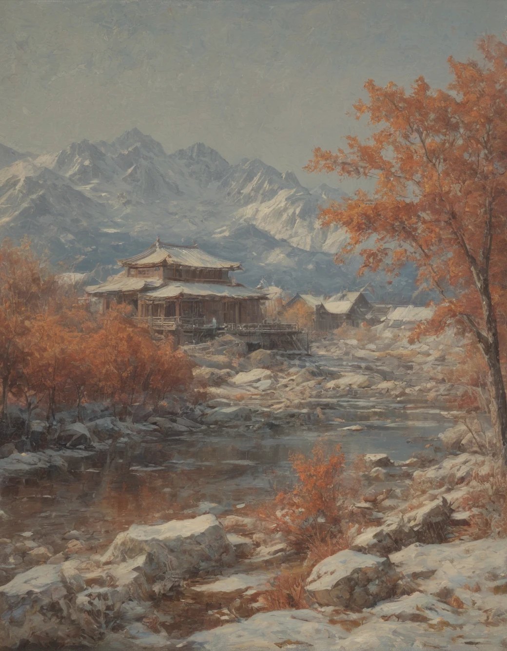 east-asian-architecture-classical-oil-painting-8776d7 on Art Universe