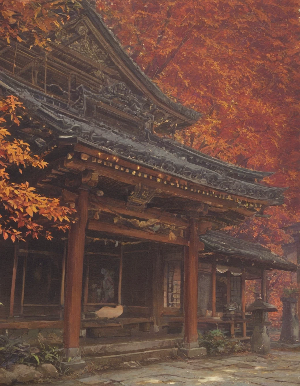 east-asian-architecture-classical-oil-painting-8776d7 on Cat Tower (NoobAI XL checkpoint)