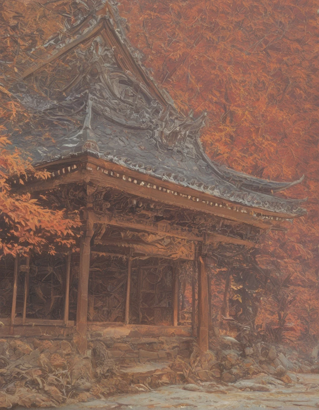 east-asian-architecture-classical-oil-painting-8776d7 on One obsession