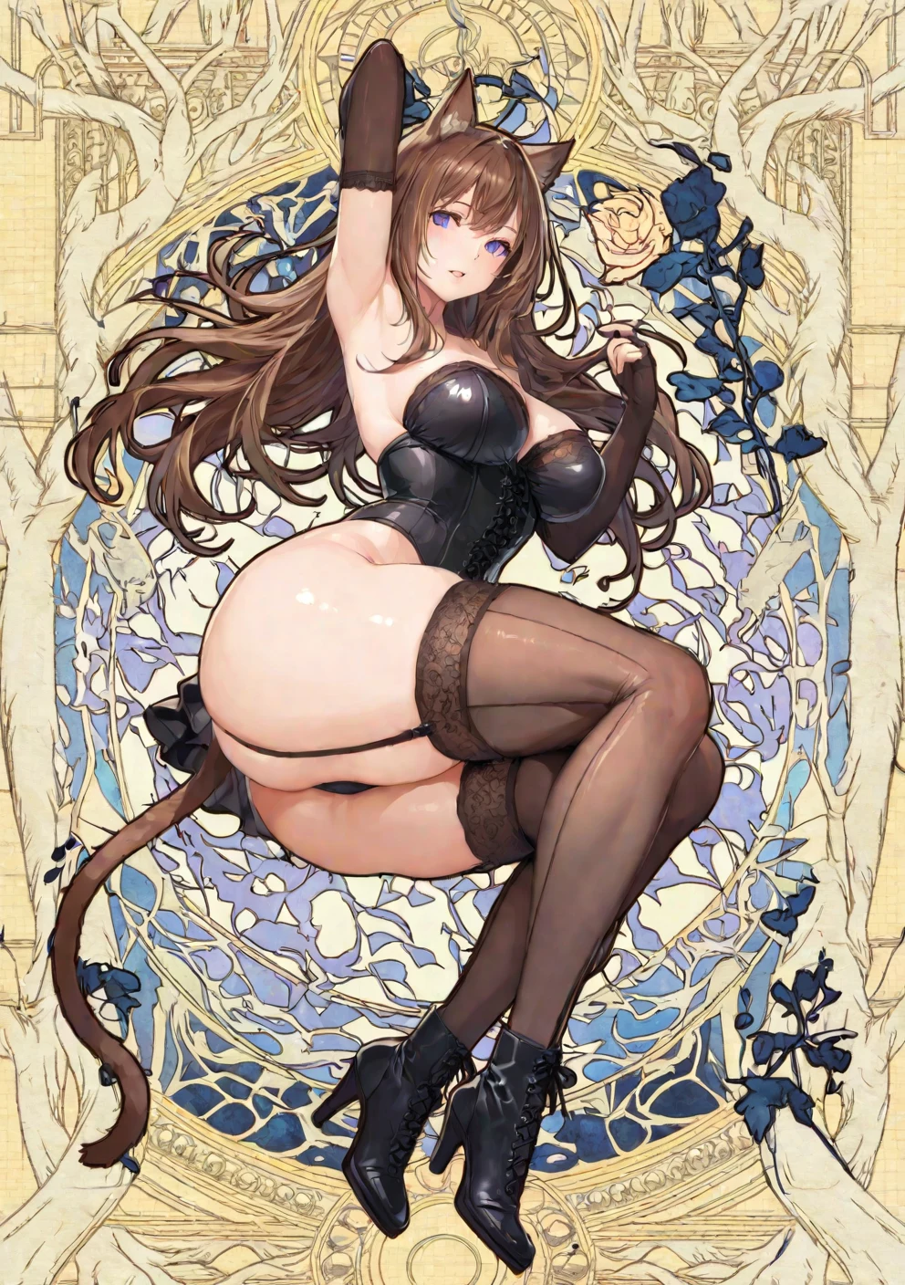 full-length-portrait-pinup-dark-bouffant-99cddd on Hassaku XL (Illustrious)