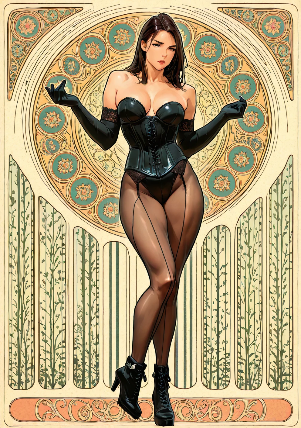 full-length-portrait-pinup-dark-bouffant-99cddd on HomoSimile XL [Pony, Illustrious, NoobAI]