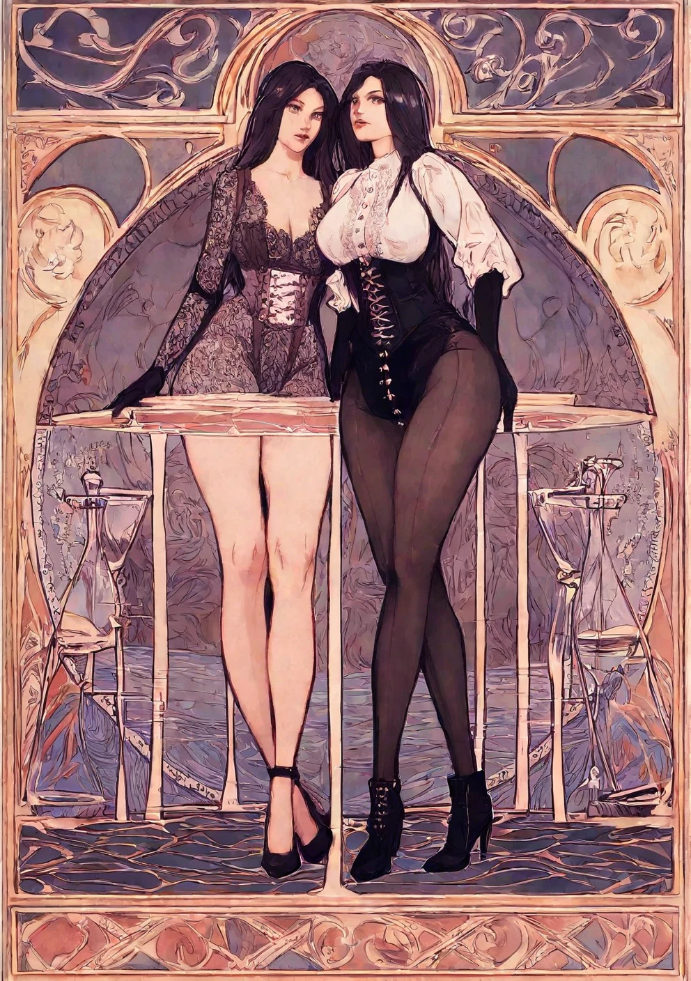 full-length-portrait-pinup-dark-bouffant-99cddd on IllustriousXL v0.1