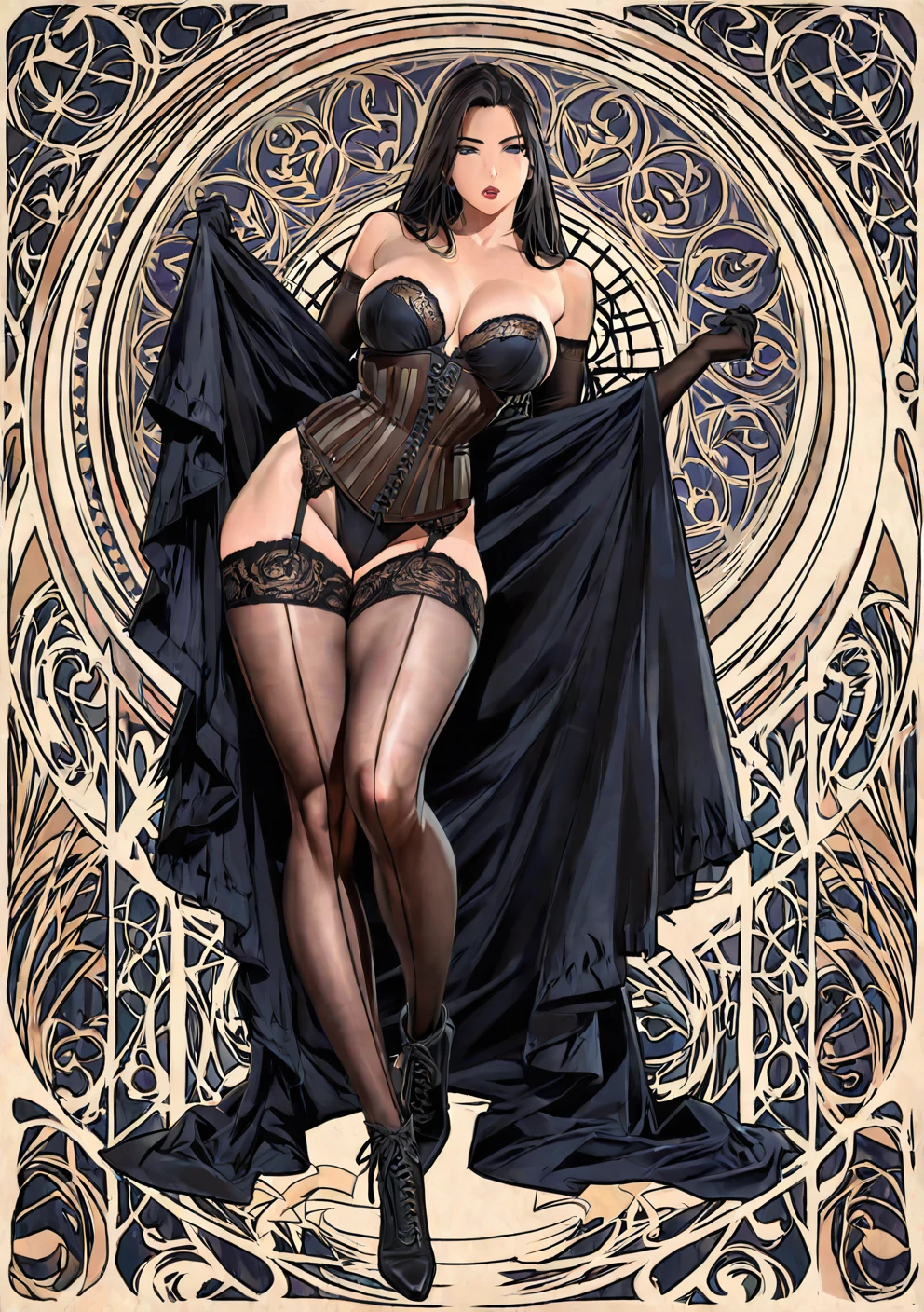 full-length-portrait-pinup-dark-bouffant-99cddd on Indigo Furry Mix XL