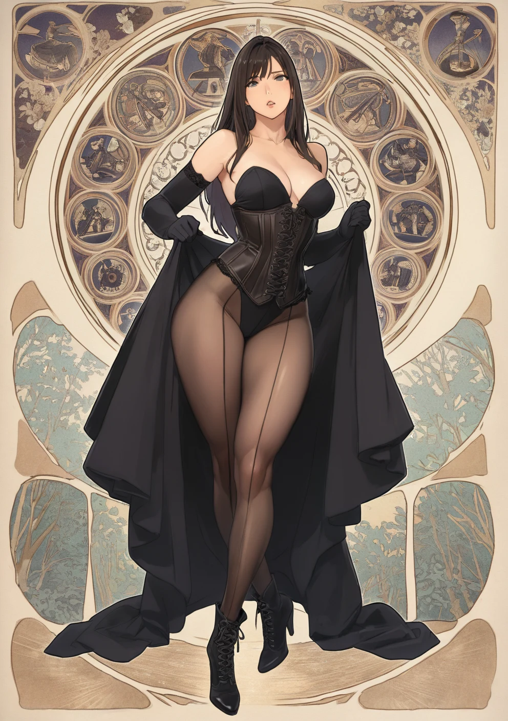 full-length-portrait-pinup-dark-bouffant-99cddd on Indigo Void Furry Fused XL / Furry NoobAI