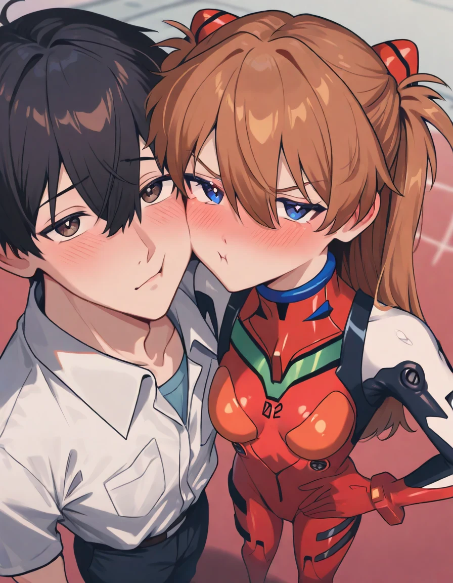 huggedpov-from-above-1girl-1boy-standing-44b407 on Hassaku XL (Illustrious)