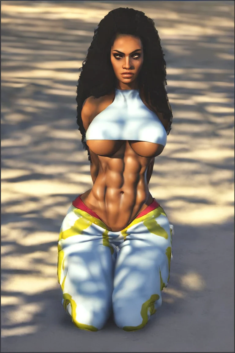 kneeling-pose-hands-behind-back-long-a7b75b on Pony Diffusion XL