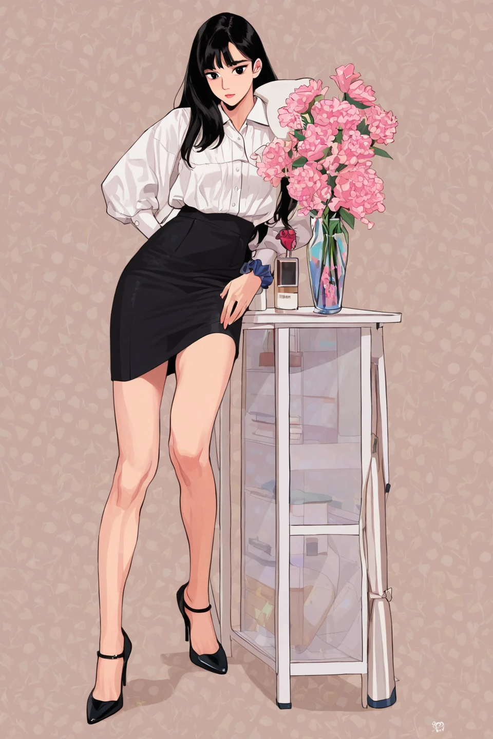 korean-woman-black-eyes-black-hair-99d8a0 on Indigo Furry Mix XL