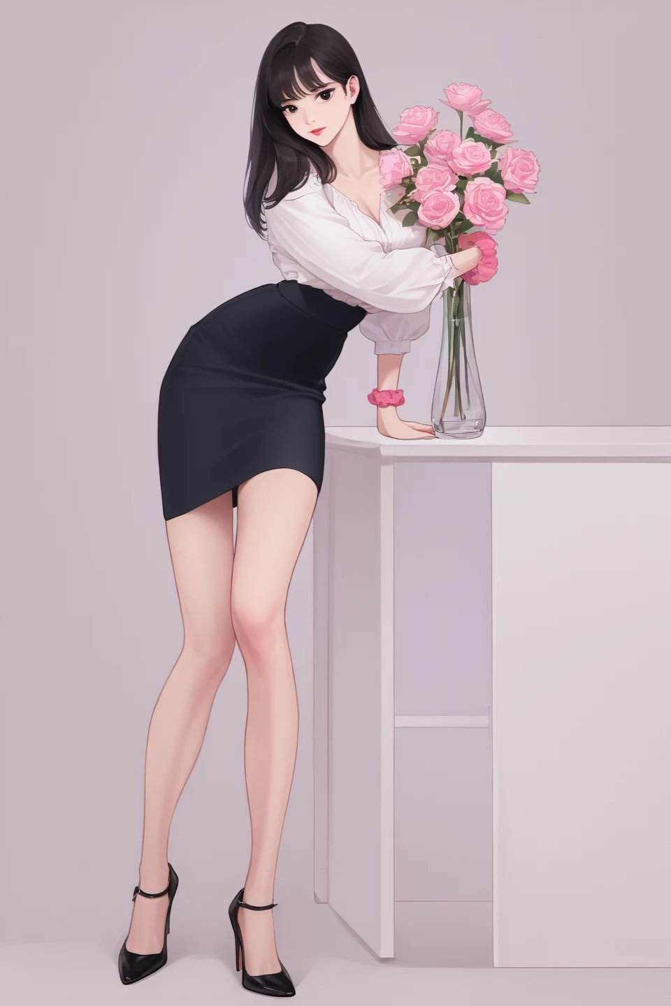 korean-woman-black-eyes-black-hair-99d8a0 on Indigo Void Furry Fused XL / Furry NoobAI