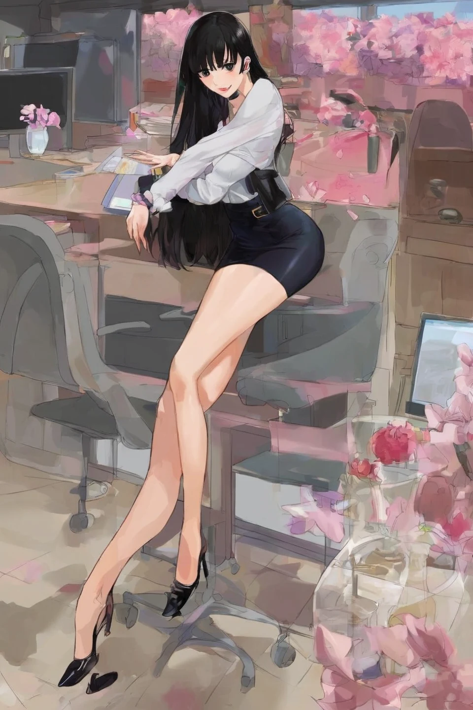 korean-woman-black-eyes-black-hair-99d8a0 on Pony Diffusion XL