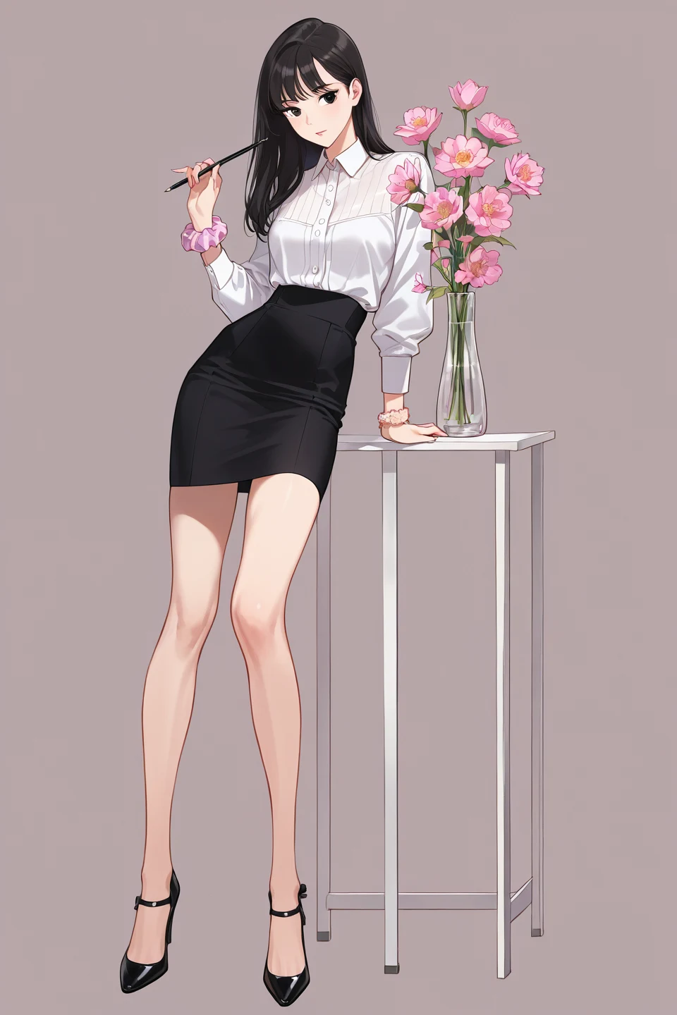 korean-woman-black-eyes-black-hair-99d8a0 on WAI-illustrious-SDXL