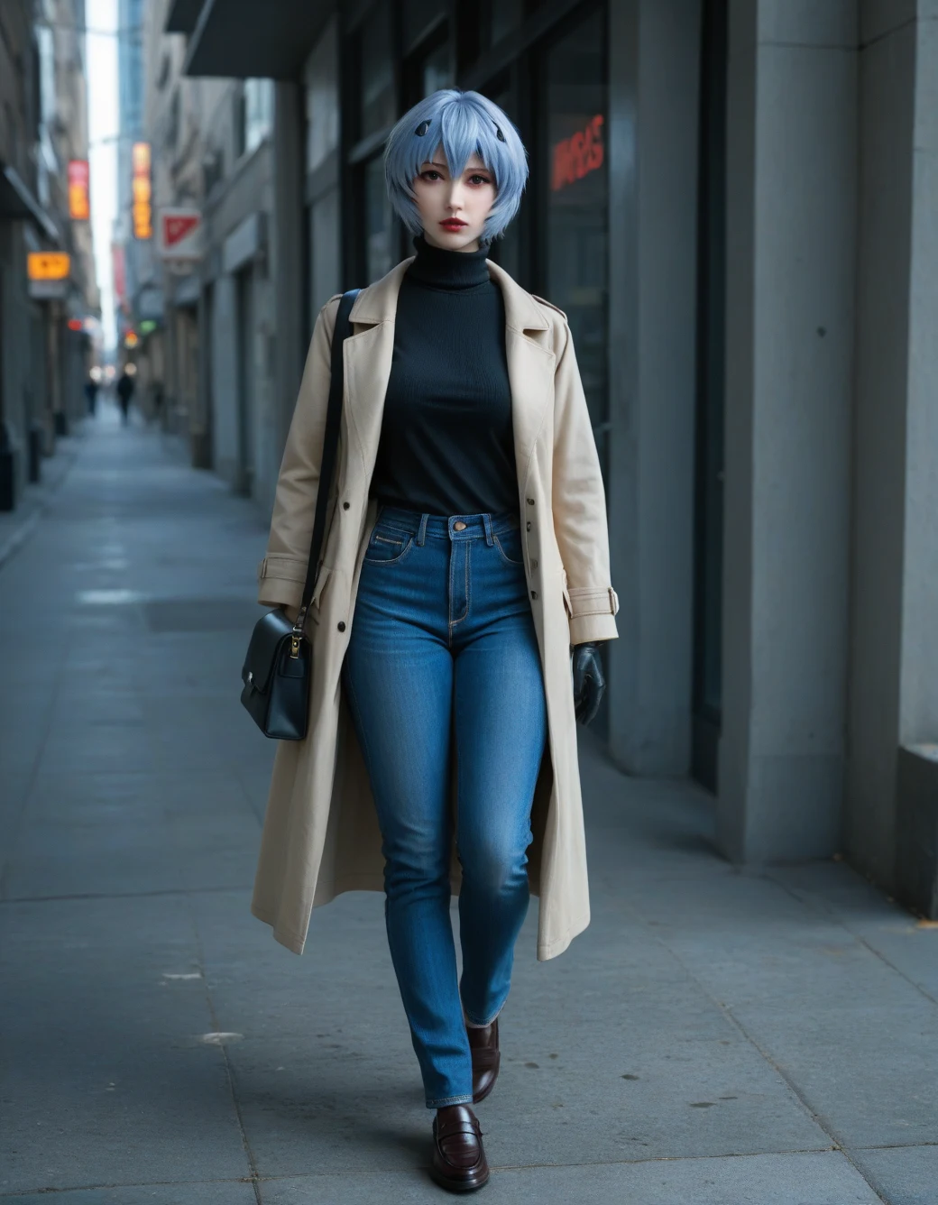 lazypos-1girl-blue-jeans-trench-coat-ddedda on Babes By Stable Yogi (Pony)