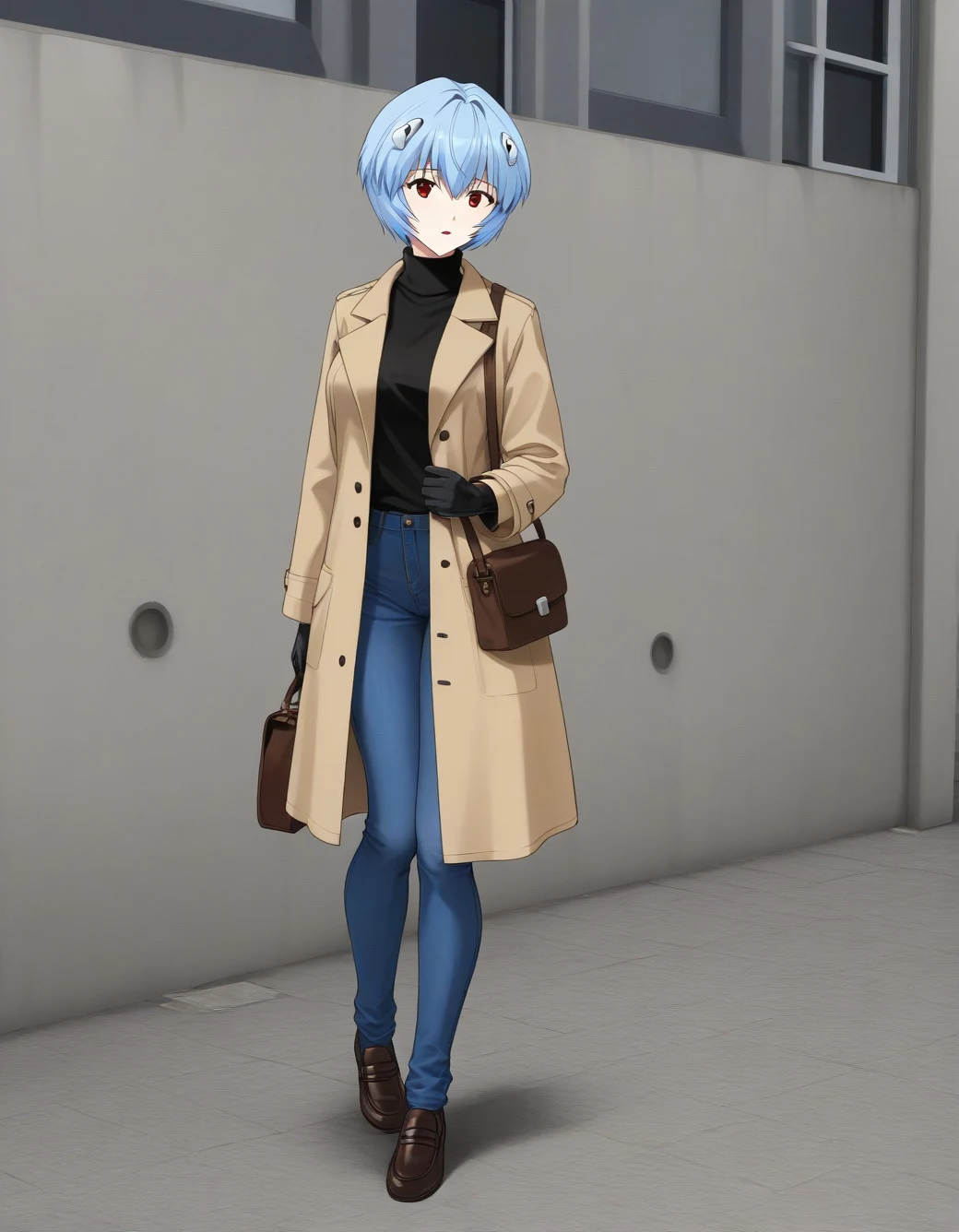 lazypos-1girl-blue-jeans-trench-coat-ddedda on boleromix(Pony)
