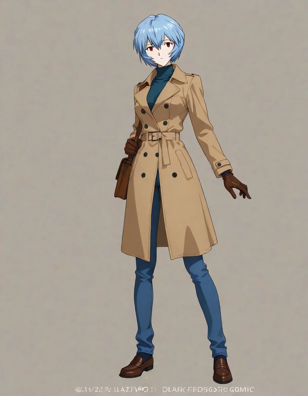 lazypos-1girl-blue-jeans-trench-coat-ddedda on Copax TimeLess