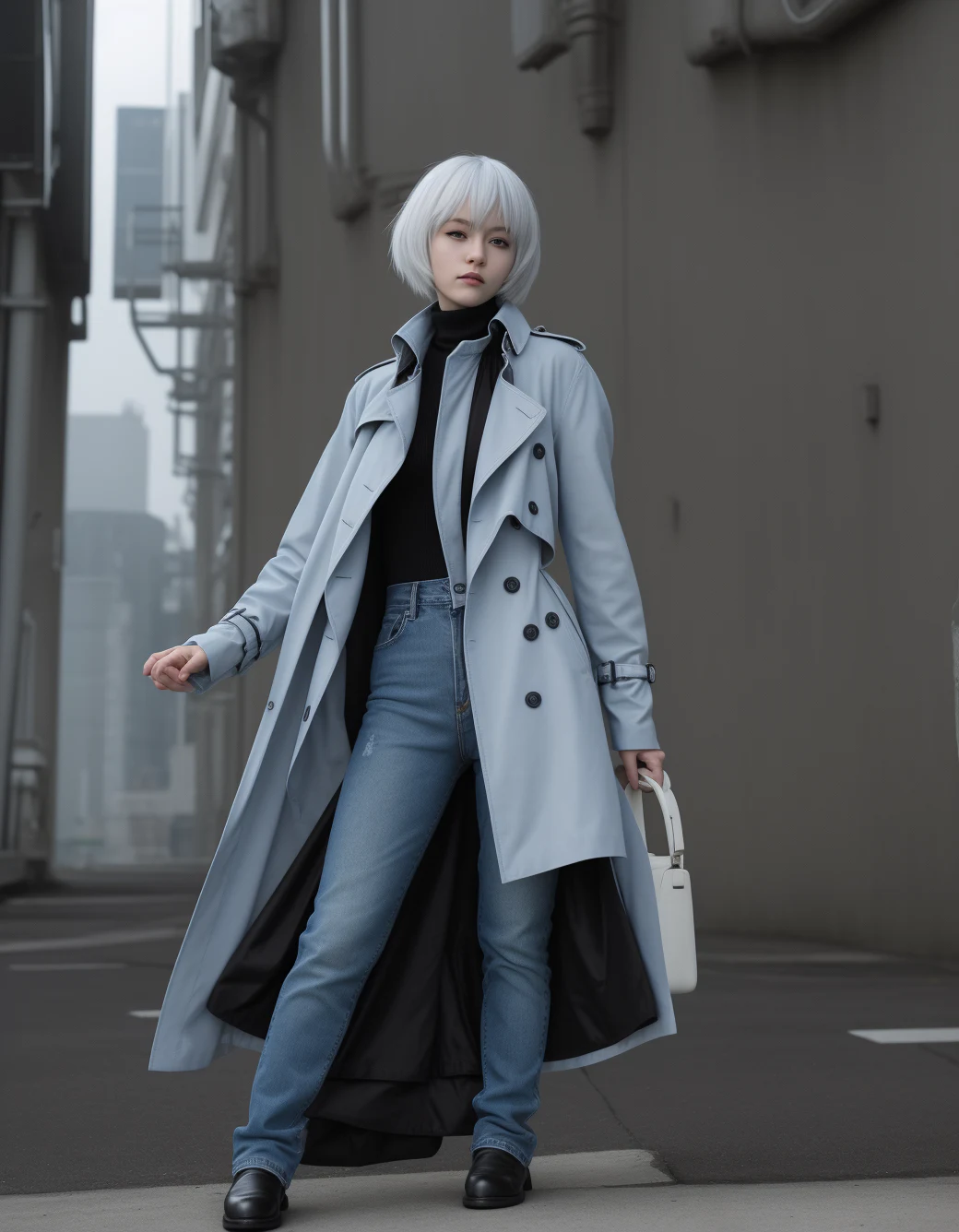 lazypos-1girl-blue-jeans-trench-coat-ddedda