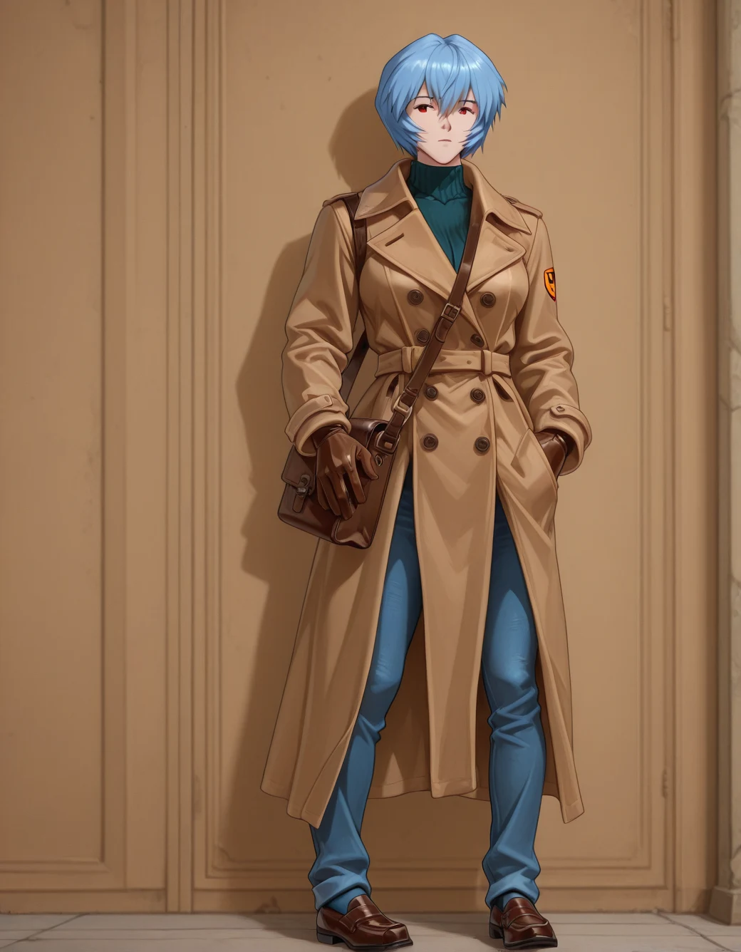 lazypos-1girl-blue-jeans-trench-coat-ddedda on HomoSimile XL [Pony, Illustrious, NoobAI]