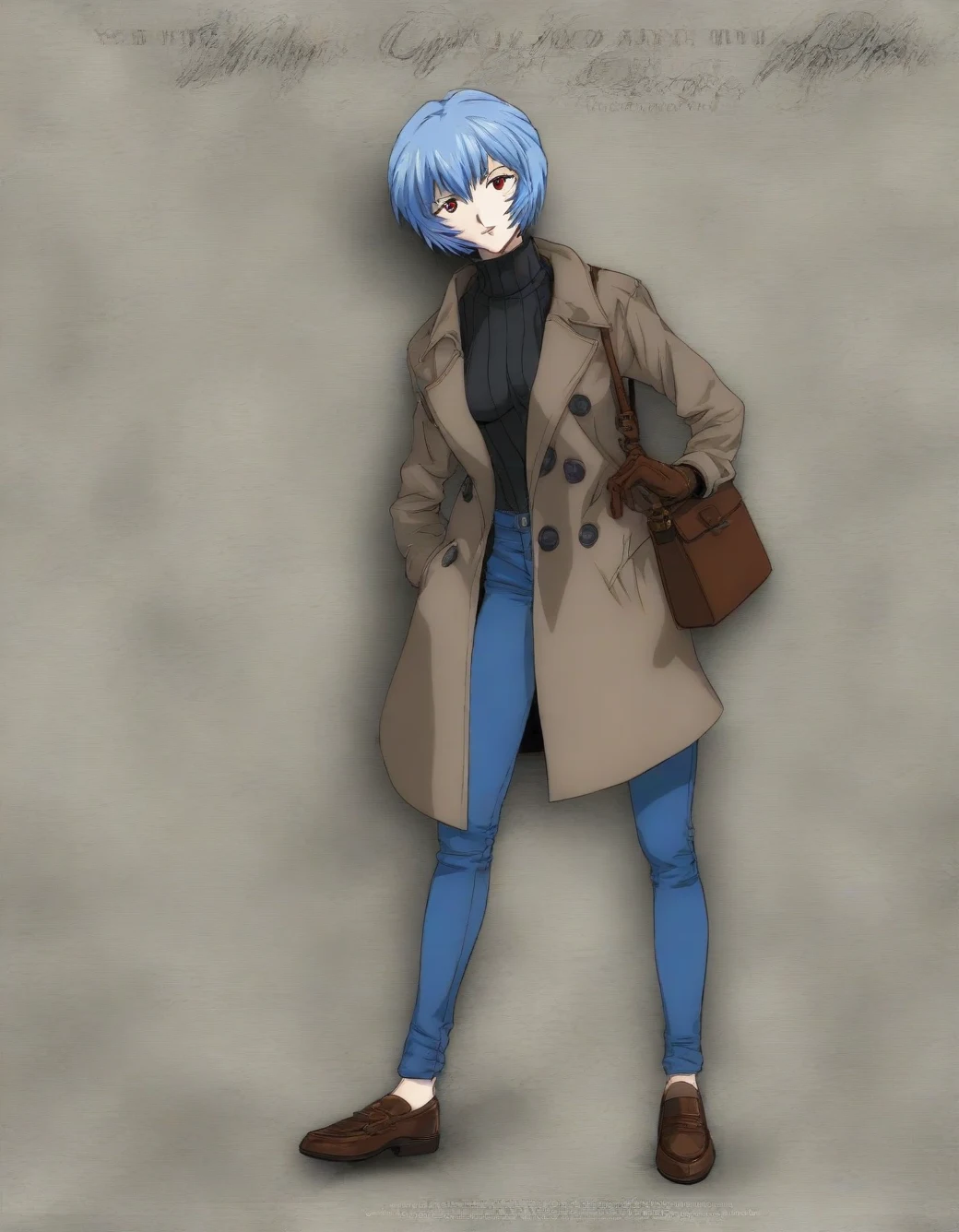 lazypos-1girl-blue-jeans-trench-coat-ddedda on IllustriousXL v0.1