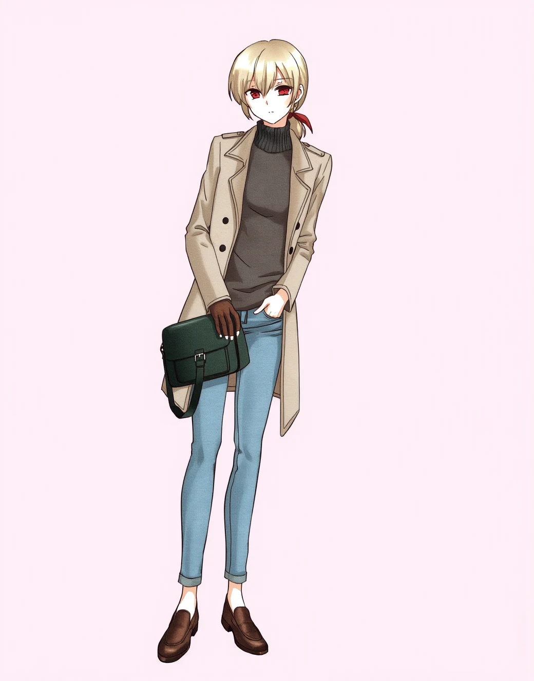 lazypos-1girl-blue-jeans-trench-coat-ddedda on PixelWave