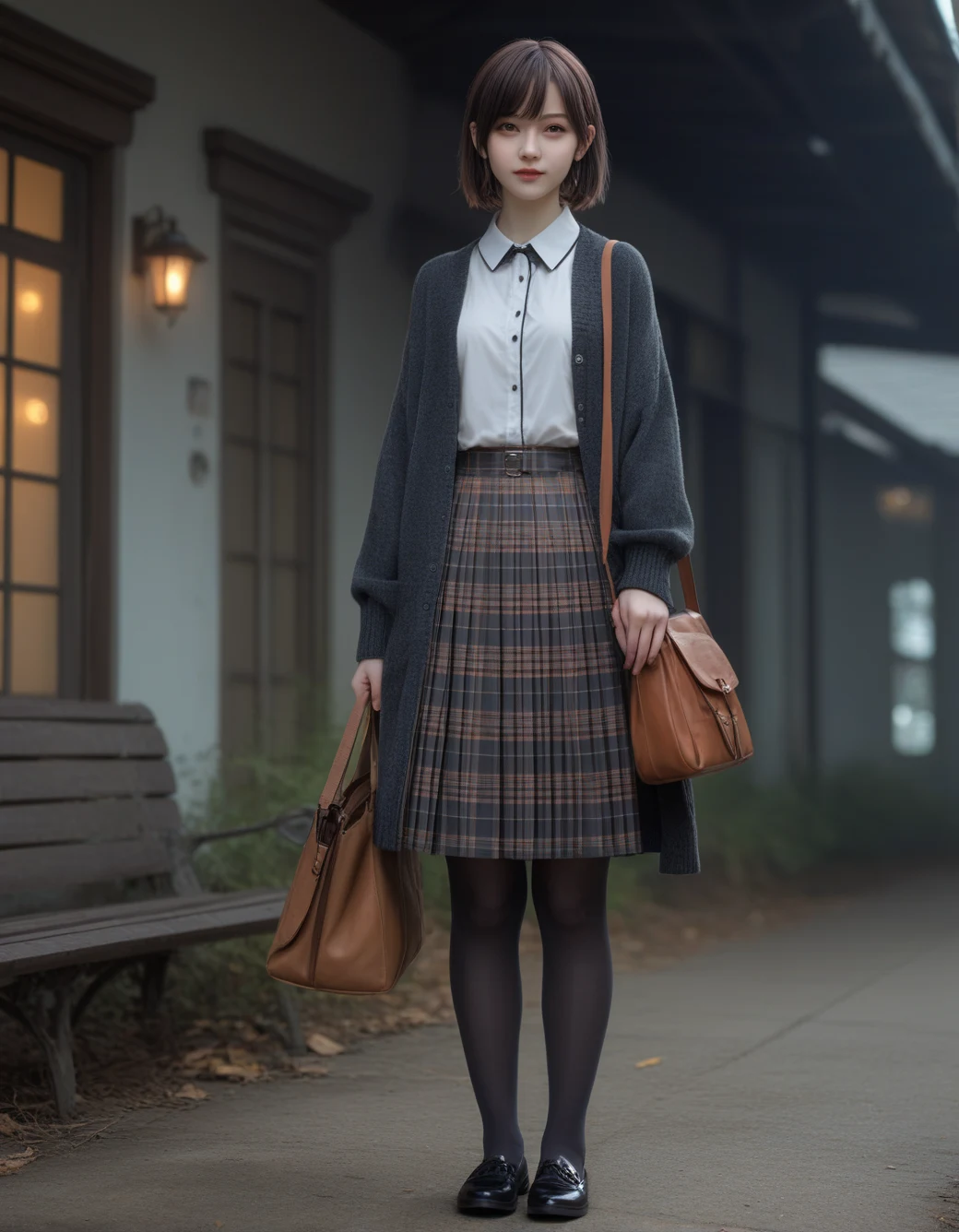 lazypos-1girl-pleated-plaid-skirt-long-83a6ad on Art Universe