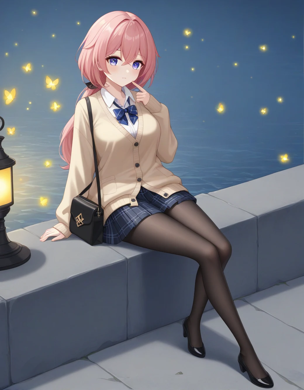 lazypos-1girl-pleated-plaid-skirt-long-83a6ad on boleromix(Pony)