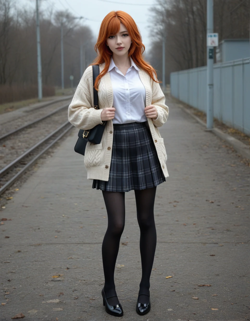 lazypos-1girl-pleated-plaid-skirt-long-83a6ad on CyberRealistic Pony