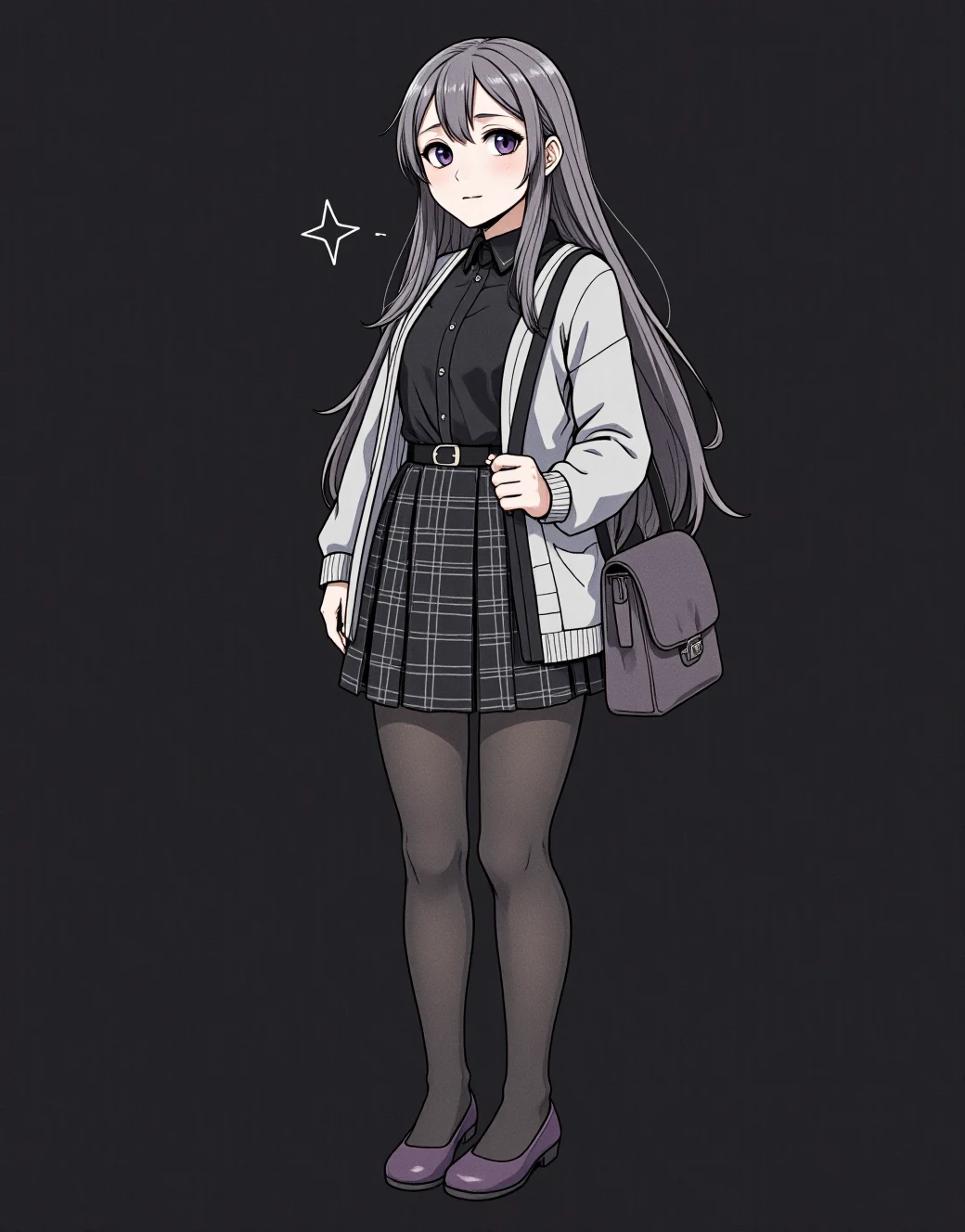 lazypos-1girl-pleated-plaid-skirt-long-83a6ad on FenrisXL + Flux