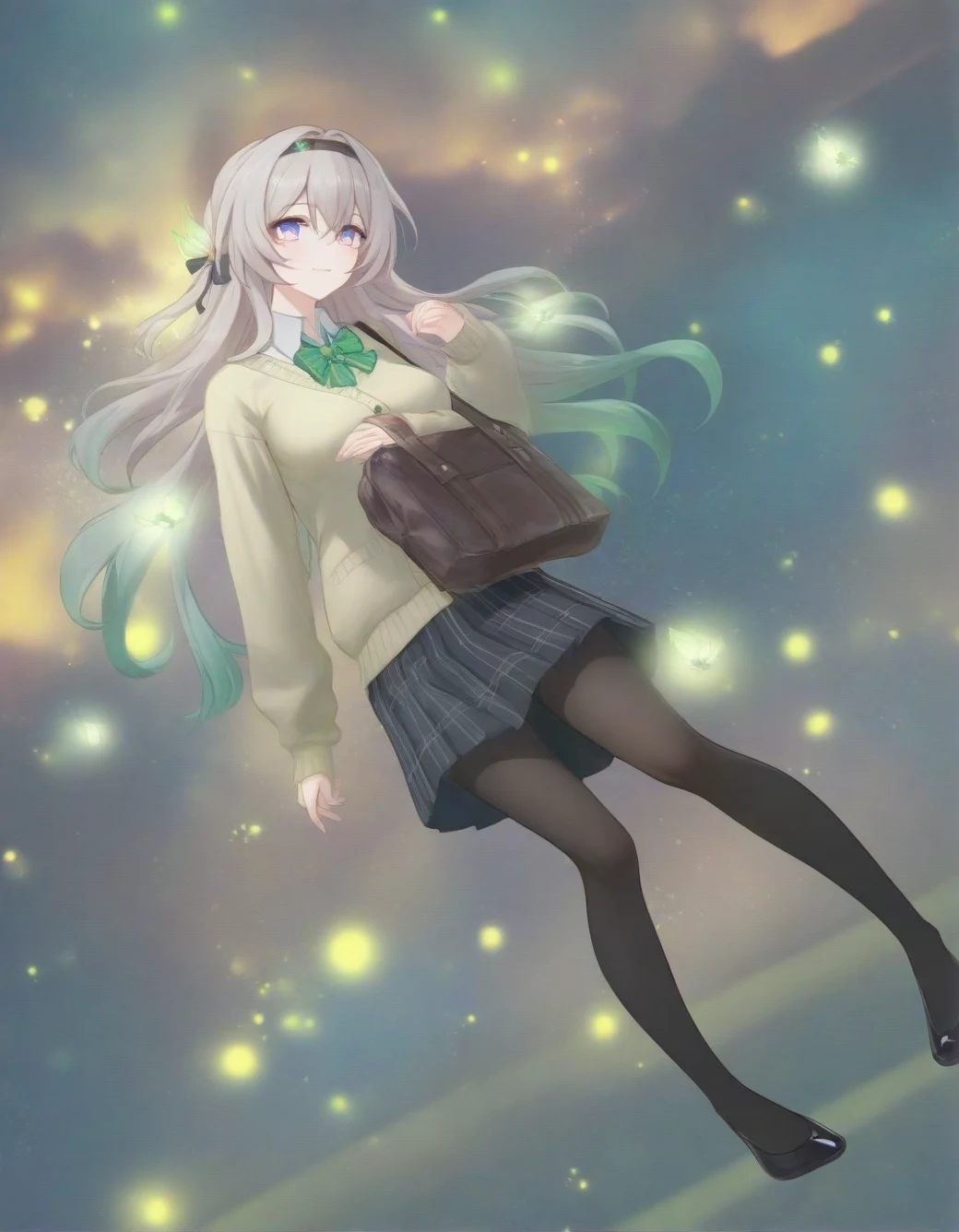 lazypos-1girl-pleated-plaid-skirt-long-83a6ad on Hassaku XL (Illustrious)