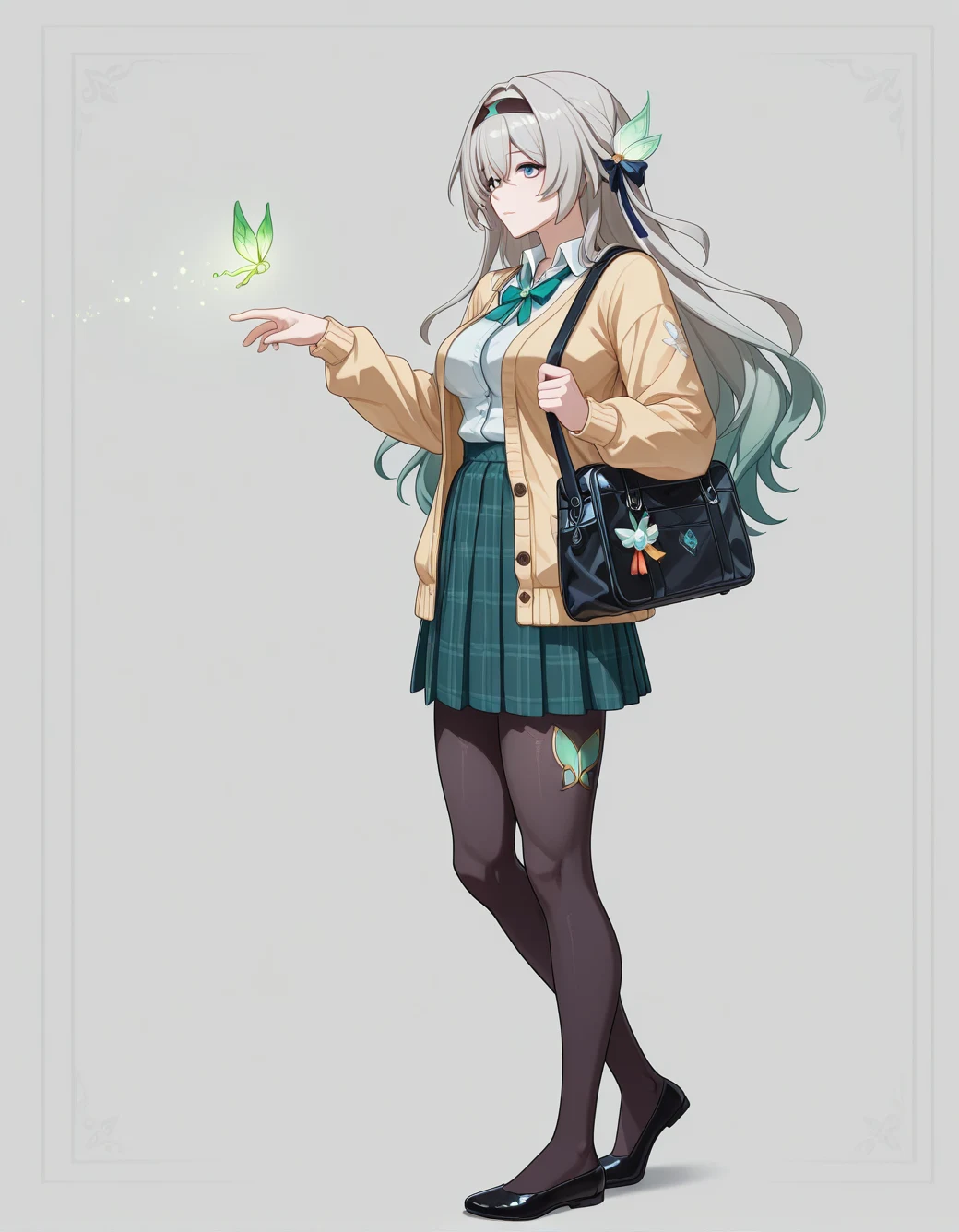 lazypos-1girl-pleated-plaid-skirt-long-83a6ad on HomoSimile XL [Pony, Illustrious, NoobAI]