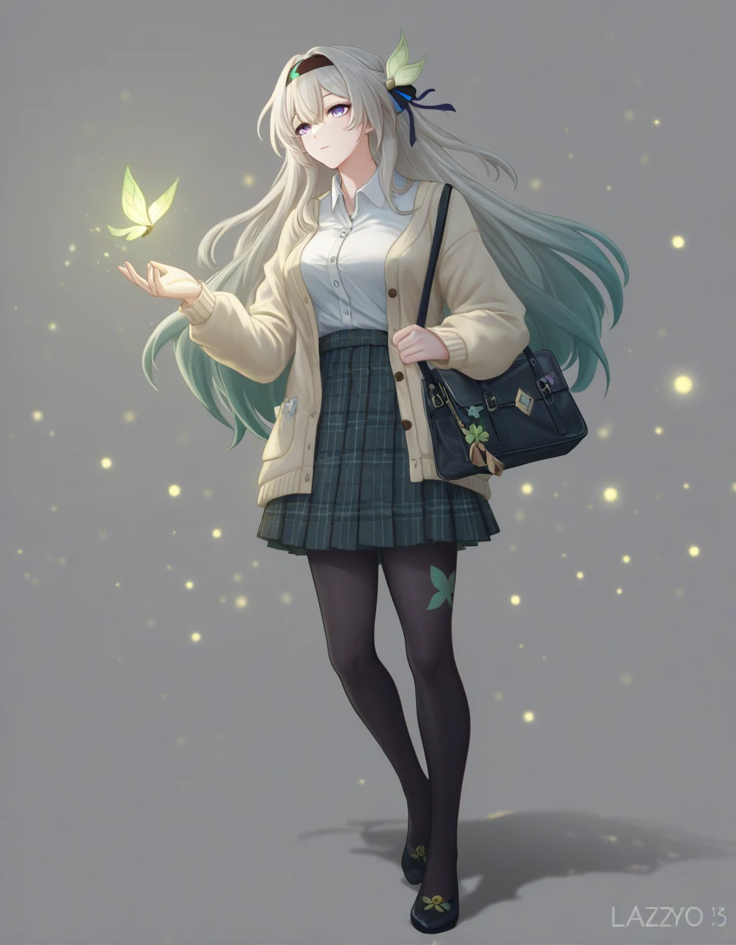 lazypos-1girl-pleated-plaid-skirt-long-83a6ad on Indigo Furry Mix XL