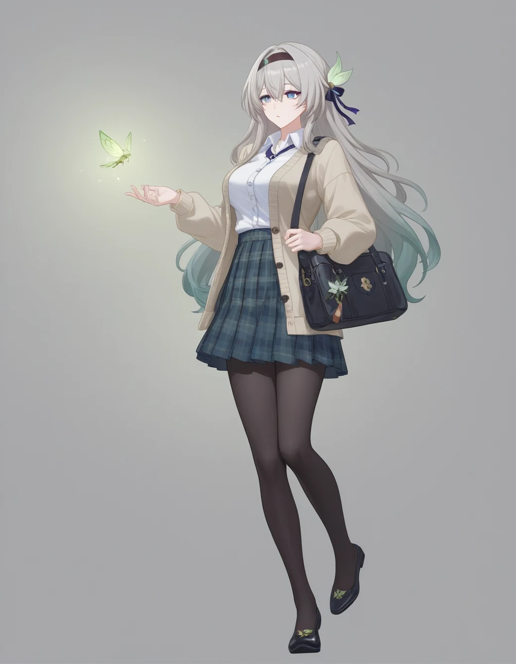 lazypos-1girl-pleated-plaid-skirt-long-83a6ad on Indigo Void Furry Fused XL / Furry NoobAI