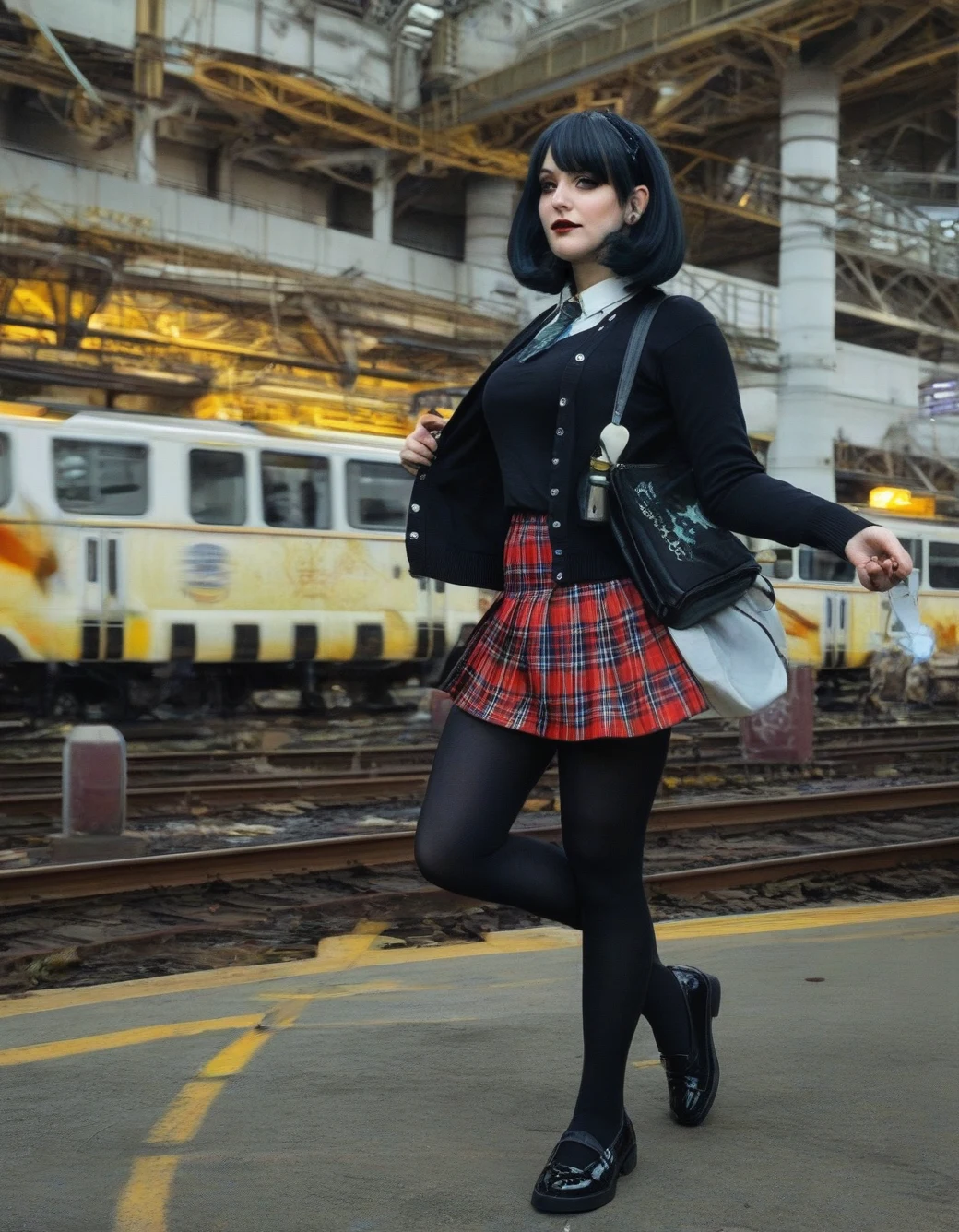 lazypos-1girl-pleated-plaid-skirt-long-83a6ad on LUSTIFY! [SDXL NSFW checkpoint]