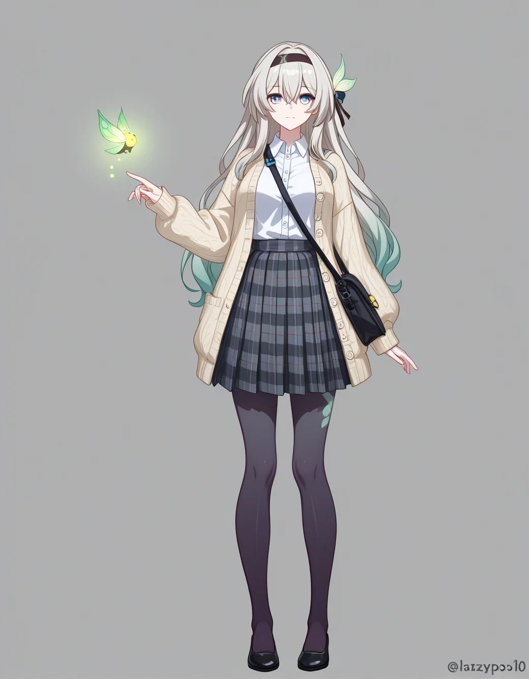 lazypos-1girl-pleated-plaid-skirt-long-83a6ad on One obsession