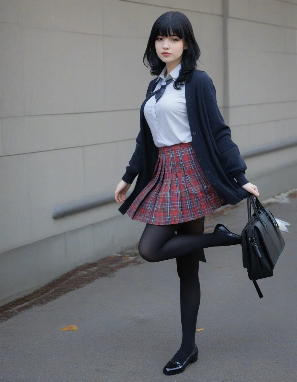 lazypos-1girl-pleated-plaid-skirt-long-83a6ad on PornMaster-色情大师