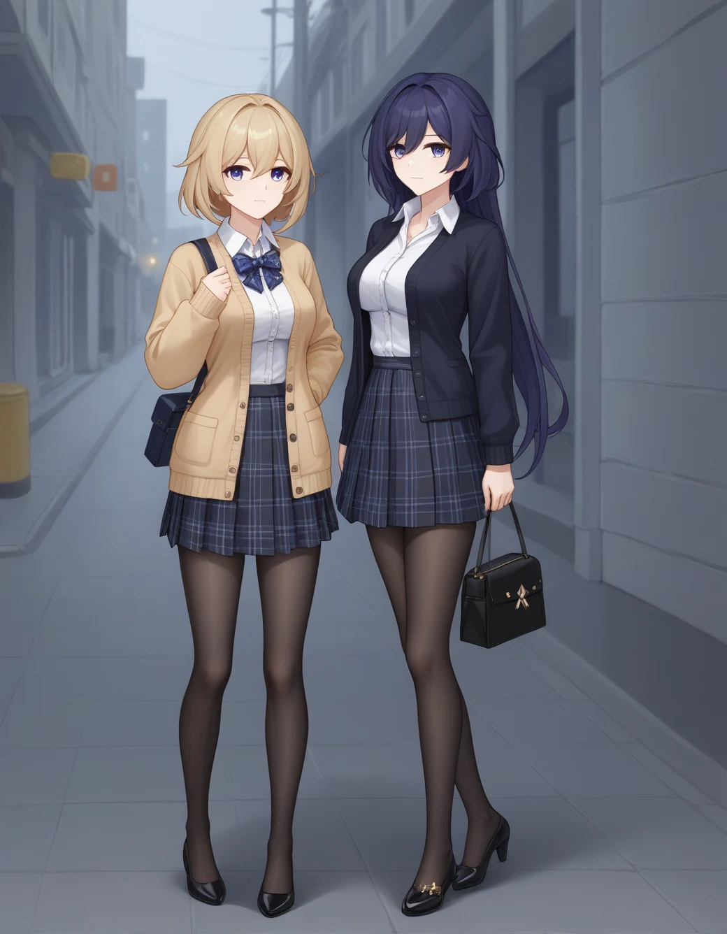 lazypos-1girl-pleated-plaid-skirt-long-83a6ad on Prefect Pony XL