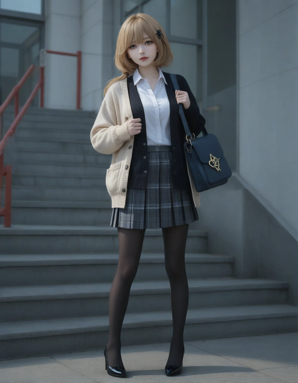 lazypos-1girl-pleated-plaid-skirt-long-83a6ad on RealMixPony