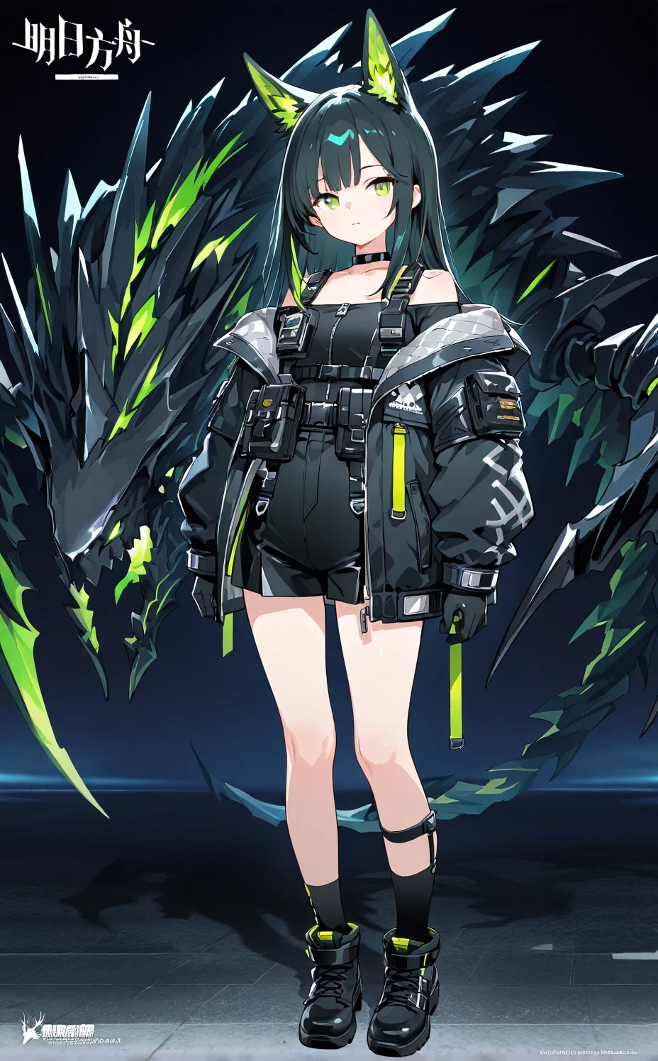 lora-mon3tr-2026-long-black-hair-ff1345 on Cat Tower (NoobAI XL checkpoint)