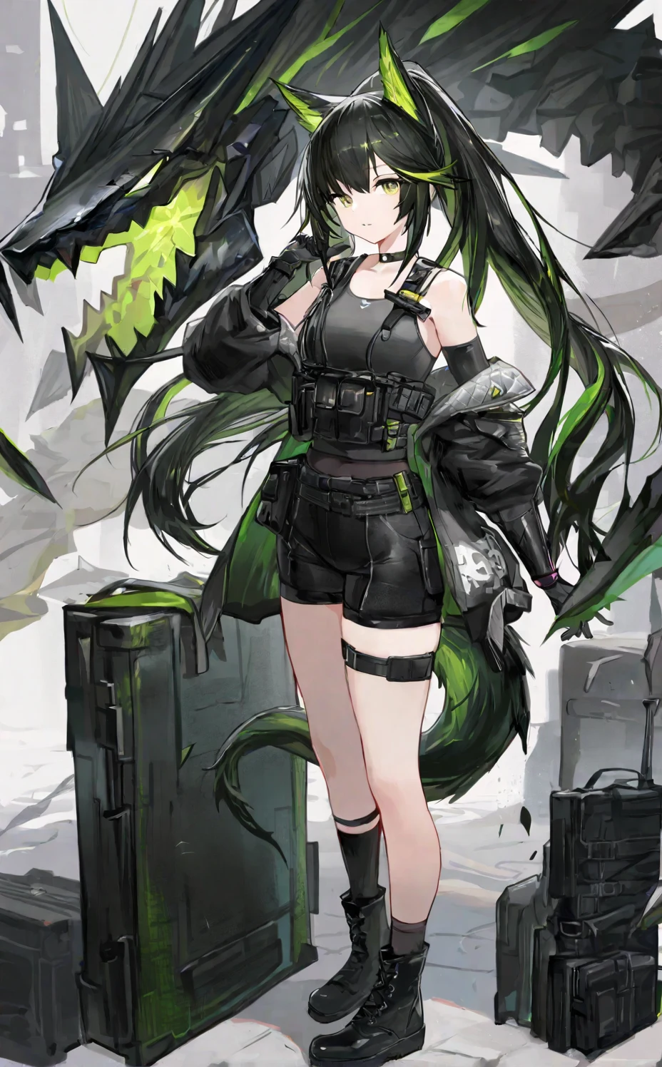 lora-mon3tr-2026-long-black-hair-ff1345 on Hassaku XL (Illustrious)