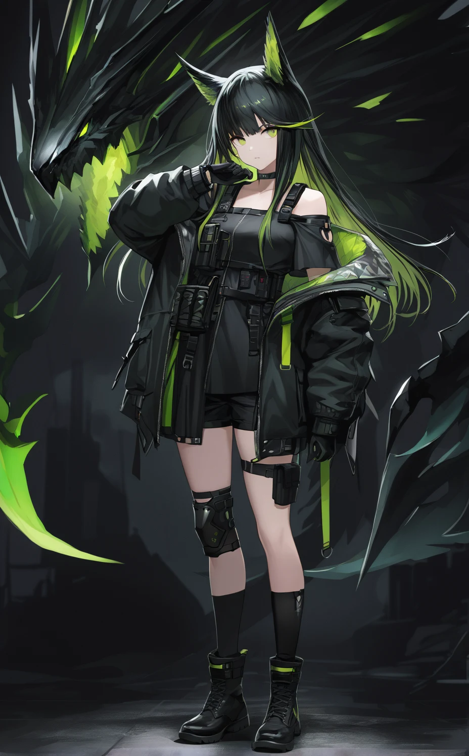 lora-mon3tr-2026-long-black-hair-ff1345 on Indigo Void Furry Fused XL / Furry NoobAI