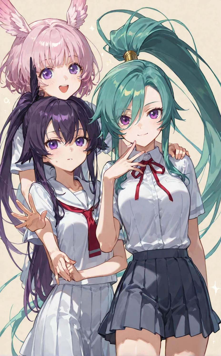 lora-white-teal-hair-high-ponytail-5713b0 on Copax TimeLess