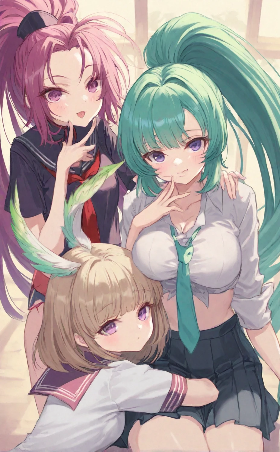 lora-white-teal-hair-high-ponytail-5713b0 on Hassaku XL (Illustrious)